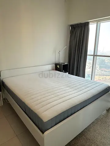 IKEA MALM Queen Bed Frame with Mattress - White, Good Condition