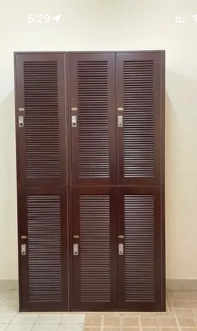 Wooden 6-Door Wardrobe/Cupboard - Dark Brown, Good Condition