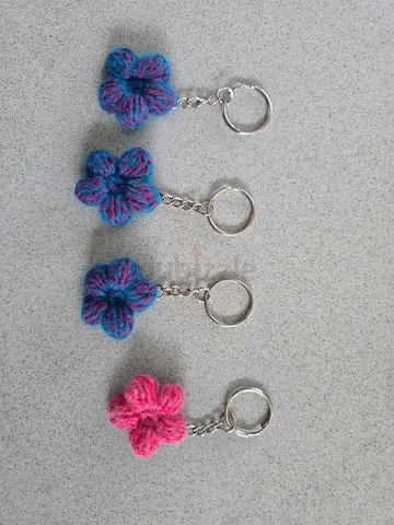 Handmade Crochet Flower Keychains