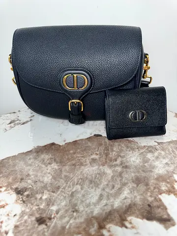 Dior Bobby Bag – Black Grained Calfskin + Matching Dior Wallet