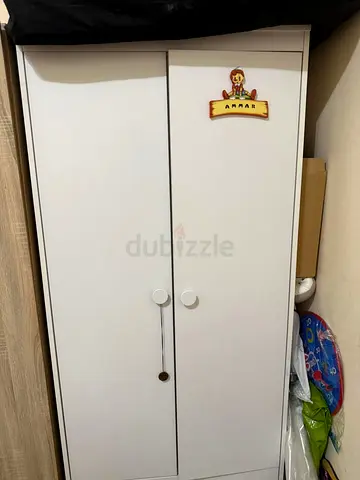 White Baby Wardrobe / Nursery Closet - Good Condition