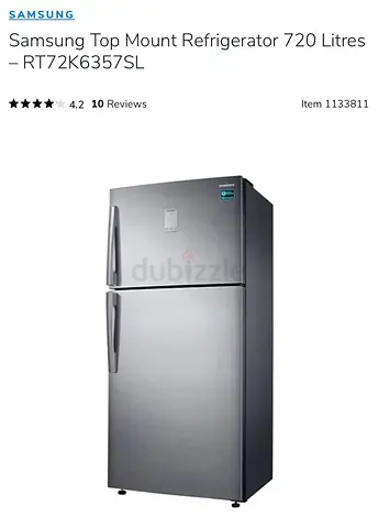 Samsung Top Mount Refrigerator 720L (RT72K6357SL) - Excellent Condition