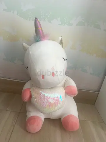 Large plush unicorn stuffed toy - soft, sequined belly (good condition)