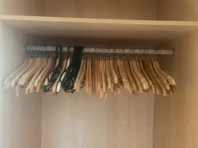 Set of wooden clothes hangers - bulk, sturdy for wardrobe ( over 50 pcs)