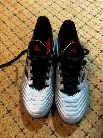 Adidas silver/black football boots, size EU 44 UK 9.5