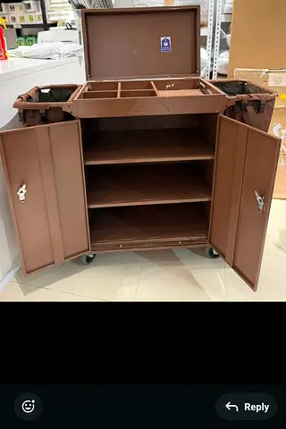 Housekeeping Service Cleaning Trolley with Wheels  Lockable Door 🧹🏨
Keep your housekeeping operat