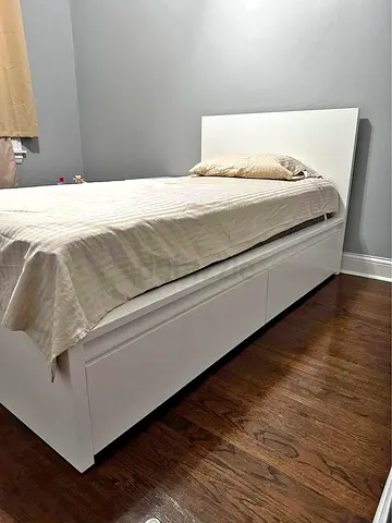 IKEA malm double bed frame with mattress.