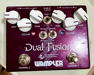 Wampler Dual Fusion V2 Tom Quayle Signature Dual Overdrive Guitar Effects Pedal