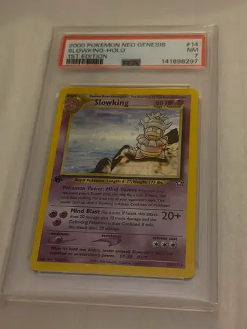 2000 Pokemon Neo Genesis Slowking Holo PSA 7 Graded Card - First Edition