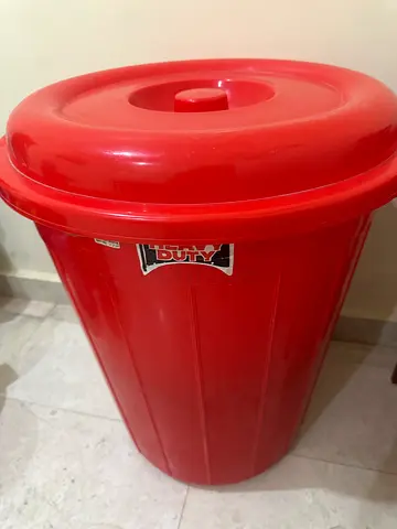 Heavy Duty Red Plastic Storage Bin with Lid