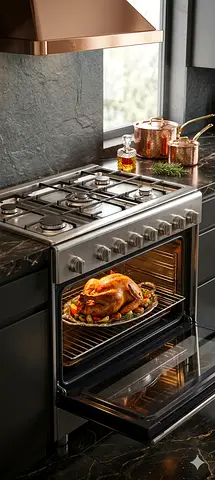 Bosch Stainless Steel Gas Range Cooker with Built-in Oven - Good Condition