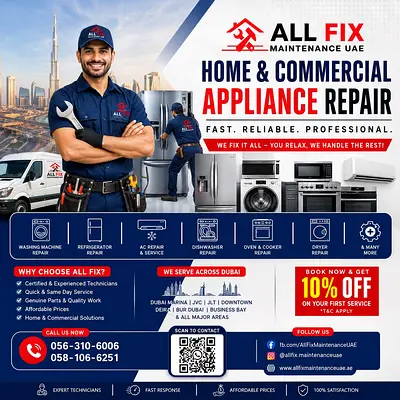 🔧 Home Appliance Repair Services Dubai | AC, Fridge, Washing Machine  Dishwasher Repair