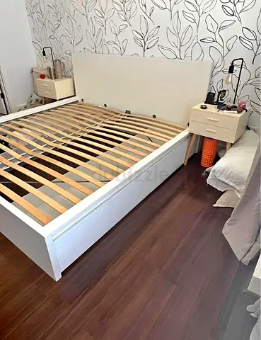 IKEA malm queen bed frame with ikea mattress. - good condition
