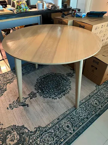 IKEA Round Wooden Dining Table - Light Oak Finish
