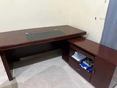 Modern Wooden L-Shaped Executive Office Desk with Storage