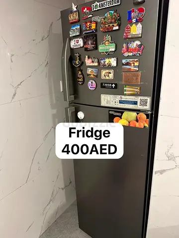 Used double-door fridge - good condition, 400 AED