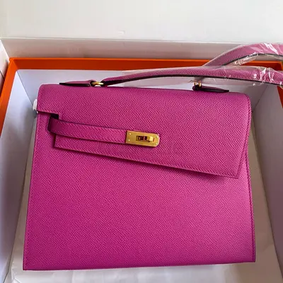 Hermes Kelly En Desordre 20 in Magnolia Epsom Calfskin