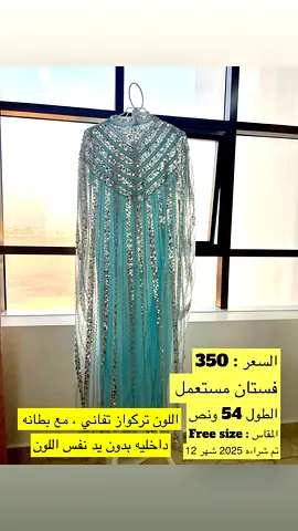 Light Blue Sequined Evening/Takchita Dress with Fringe - Size Free
