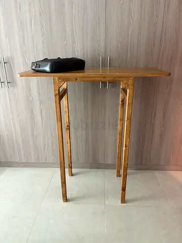 Solid Wood High Study Table / Bar Table - Natural Finish
