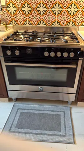 Stainless Steel 5-Burner Gas Range with Oven - Good Working Condition
