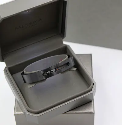 MESSIKA Paris man’s Titanium bracelet with 3 sliding diamond