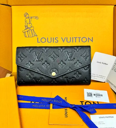 Louis Vuitton Black Monogram Empreinte Long Wallet