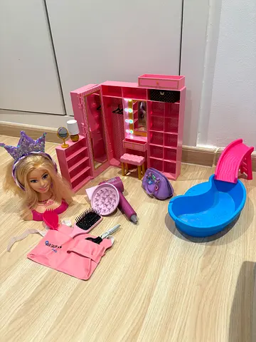Barbie Styling Head and Pink Vanity Playset with Accessories