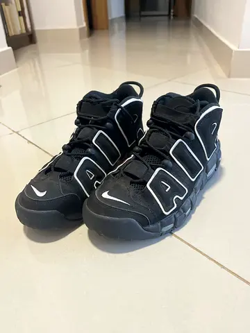 Nike Air More Uptempo Black and White Sneakers