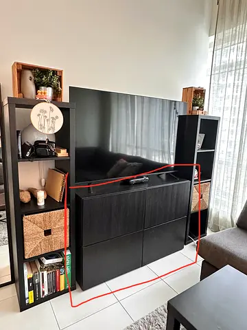 Ikea Black Media Console and TV Stand