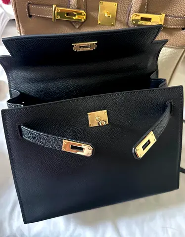 Genuine leather bag with gold hardware - excellent condition