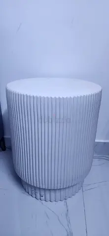 Fluted Ceramic Round Side Table from West Elm