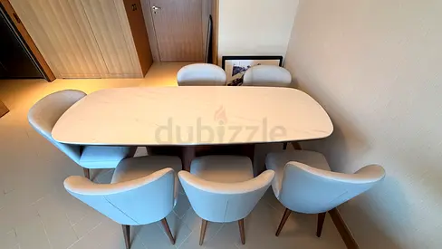 Modern Dining Table with 6 Chairs