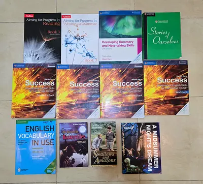 Collection of Cambridge IGCSE English Textbooks and Literature Books