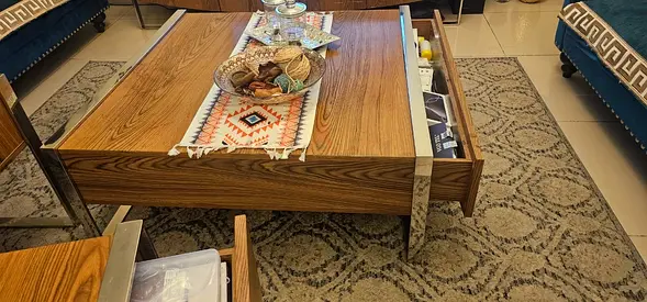 Solid Wooden Coffee Table with Storage Drawers - Good Condition