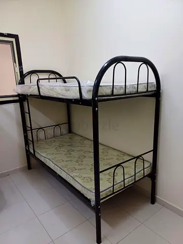 Metal Bunk Bed with Two Mattresses — Good Condition