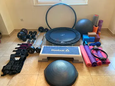 Collection of gym  equipment and accessories