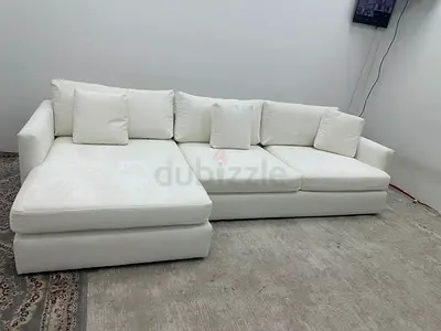 Cratebarrel white color lshape sofa