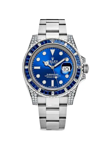 Rolex Submariner Mens Watch with Blue Dial and Gem-set Bezel master