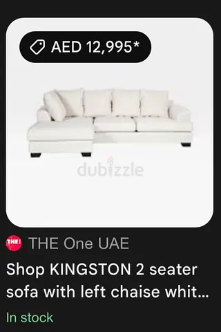 Kingston 2 seater sofa with left chaise THE ONE