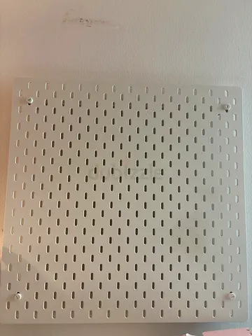 Perforated Metal Wall Panel / Pegboard - White, Good Condition