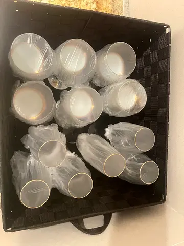 Glass set and coffee cups