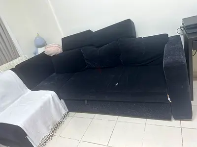 Black 3-seater Sofa with bed