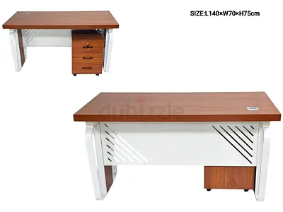 Wood Top Executive Office Desk with Mobile Pedestal - 140x70x75cm