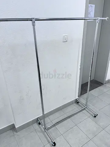 Double Rail Rolling Clothes Garment Rack - Metal