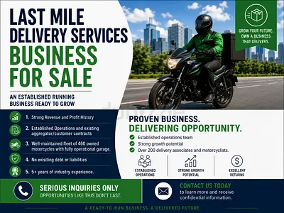 Third-party Logistics (3PL) Delivery Services Business for sale