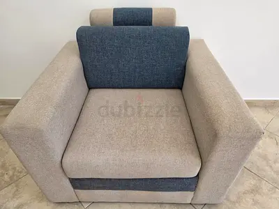 Comfortable Two-Tone Fabric Armchair