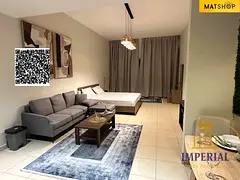 Furnished studio flat in Ajman One Towers, with parking, monthly rent