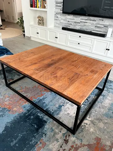 Wood and iron coffee table