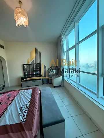 Apartment for annual rent Area: Al Taawun Number of rooms: 1 Bathrooms: 2 Air conditioning: Central