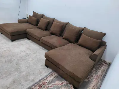 Expensive quality The one brand Ushape sofa for sale brown color